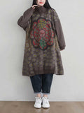 Loorain - Make Your Dreams Printed Turtleneck Sweater Midi Dress