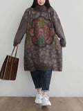 Loorain - Make Your Dreams Printed Turtleneck Sweater Midi Dress