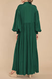 Loorain - Casual Vintage Solid Fold Turndown Collar Shirt Dress Dresses