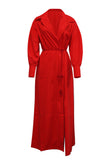 Loorain - Street Elegant Solid Asymmetrical Solid Color Turndown Collar Asymmetrical Dresses
