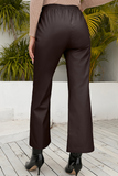 Loorain - Casual Elegant Solid Split Joint Pocket Loose Wide Leg Solid Color Bottoms