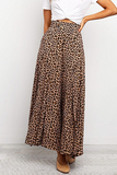 Loorain - Casual Leopard Capris Straight High Waist Wide Leg Full Print Bottoms