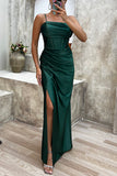 Loorain - Love Lasts Forever Satin Corset Back Lace-up Slit Maxi Dress