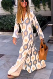Loorain - Morning Wishes Abstract Leopard Print Long Sleeve Shirt Maxi Dress