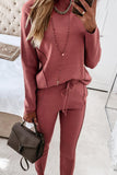 Loorain - Sweet Solid Color O Neck Long Sleeve Two Pieces(3 Colors)
