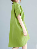 Loorain - Cotton Short Sleeves Shirt Dress