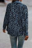 Loorain - Casual Sweet Leopard Pocket Turndown Collar Tops