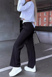 Loorain - Work Elegant Solid Pocket Turndown Collar Long Sleeve Two Pieces