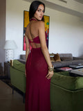 Mozision Elegant Backless Sexy Maxi Dress For Women Fashion Lace-up Sleeveless Bodycon Club Party Evening Long Dress New