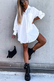 Loorain - Never Easy Black/White Pocketed Shirt Dress