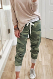 Loorain - Casual Camouflage Print Draw String Capris Patchwork Bottoms(3 Colors)
