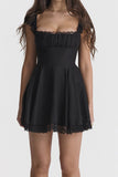 Loorain - Lace Patchwork Strappy Corset Dress