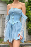Loorain - Printed Corset A-line Dress