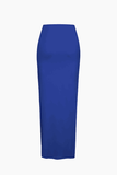Loorain - Contrast Tube Top And Slit Skirt Set