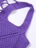 Loorain - Crochet Knit Skirt Set