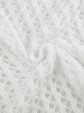 Loorain - Hollow Out Crochet Long Sleeve Knit Top