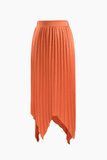Loorain - Knot Front Tube Top And Asymmetric Pleated Skirt Set