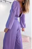 Loorain - Work Elegant Buttons V Neck Long Sleeve Two Pieces