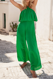 Loorain - Fashion Elegant Solid Patchwork Flounce Straight Jumpsuits