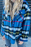 Loorain - Fashion Plaid Patchwork Turndown Collar Outerwear