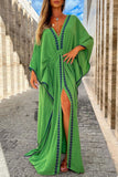 Loorain - Plus Size Bohemian College Print Asymmetrical Irregular Dress Dresses