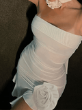 Loorain - Asymmetric Ruffle Bandeau Maxi Dress