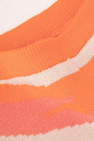 Loorain - Contrast Stripe Knit Tube Top And Midi Skirt Set
